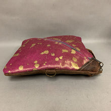 Load image into Gallery viewer, Dancing Cactus Pink Gold Splatter Calf Hair Clip-on Crossbody Purse No Strap (11x11&quot;)

