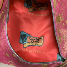 Load image into Gallery viewer, Dancing Cactus Pink Gold Splatter Calf Hair Clip-on Crossbody Purse No Strap (11x11&quot;)
