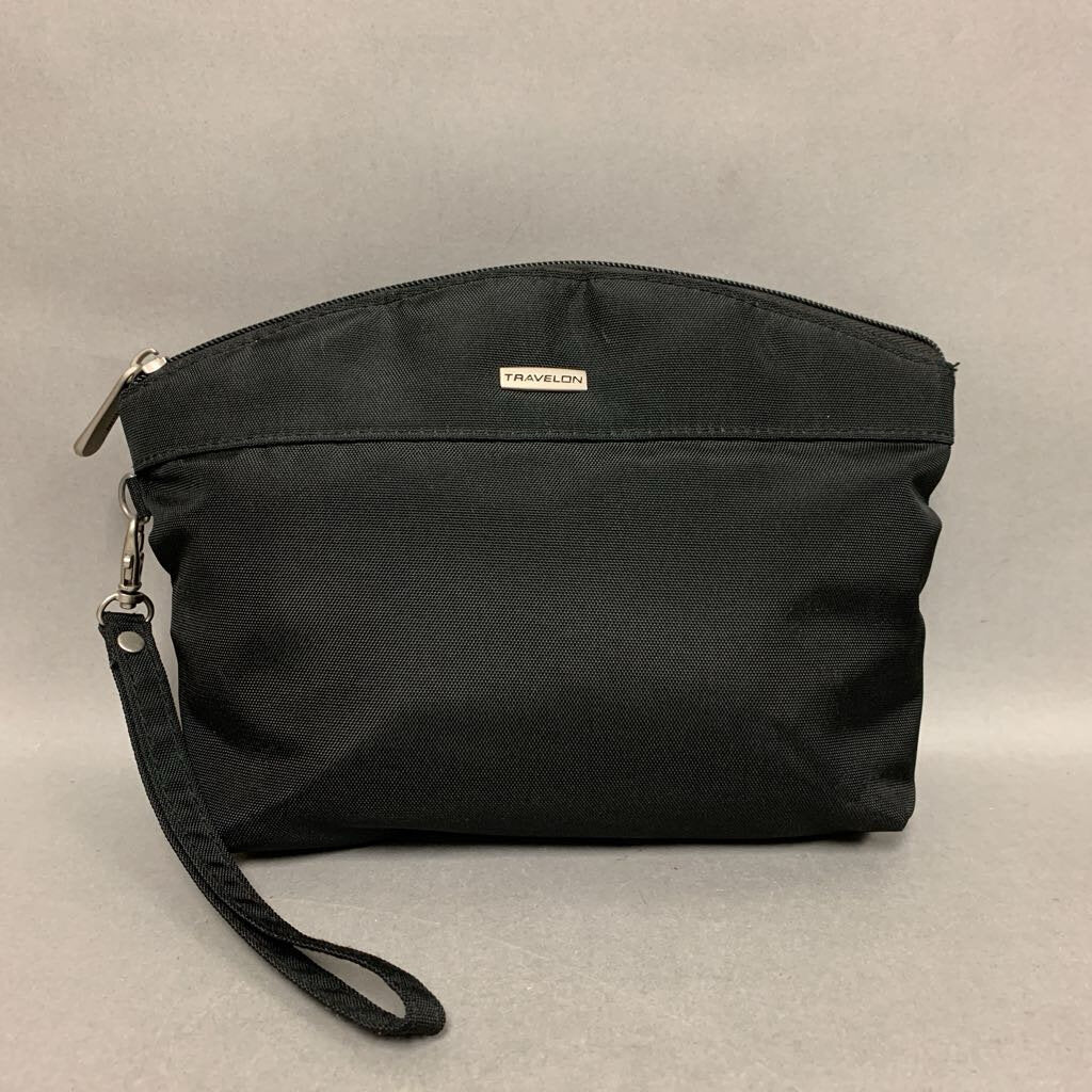 Travelon Black Nylon Zip Wristlet Clutch Purse (8x10