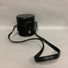 Load image into Gallery viewer, Vintage Black Leather Camera Lens Crossbody Bag (4.5x5")
