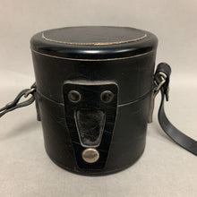 Load image into Gallery viewer, Vintage Black Leather Camera Lens Crossbody Bag (4.5x5&quot;)
