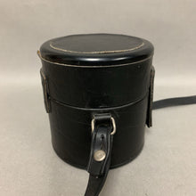Load image into Gallery viewer, Vintage Black Leather Camera Lens Crossbody Bag (4.5x5&quot;)
