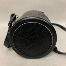 Load image into Gallery viewer, Vintage Black Leather Camera Lens Crossbody Bag (4.5x5")
