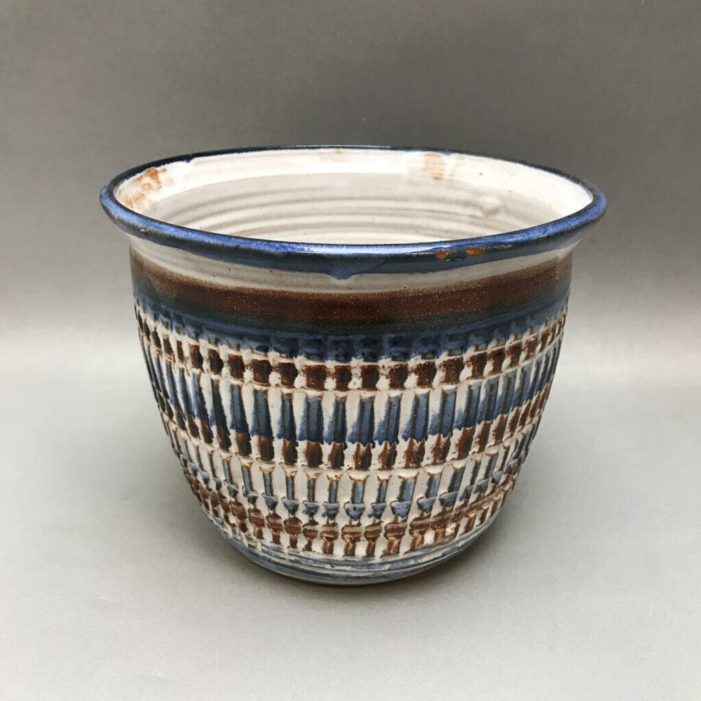 Multicolor Textured Planter Pot/Bowl (6x8)(As Is)