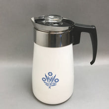 Load image into Gallery viewer, Vintage Corningware Blue Cornflower 9 Cup Stovetop Coffee Maker
