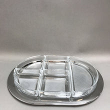 Load image into Gallery viewer, Vintage Hoya Crystal Glass 6 Piece Condiment Set Metal Serving Tray (16x11)(As Is)
