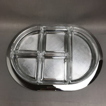 Load image into Gallery viewer, Vintage Hoya Crystal Glass 6 Piece Condiment Set Metal Serving Tray (16x11)(As Is)
