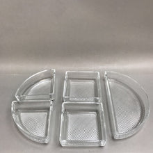 Load image into Gallery viewer, Vintage Hoya Crystal Glass 6 Piece Condiment Set Metal Serving Tray (16x11)(As Is)
