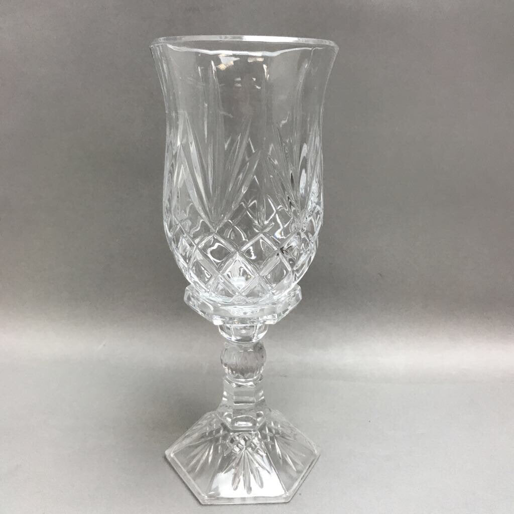 Vintage Lexington Lead Crystal 2 Piece Candle Holder Hurricane Lamp (11.5