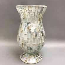 Load image into Gallery viewer, Mosaic White Multicolor Glass Art Vase (11&quot;)
