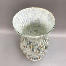 Load image into Gallery viewer, Mosaic White Multicolor Glass Art Vase (11&quot;)
