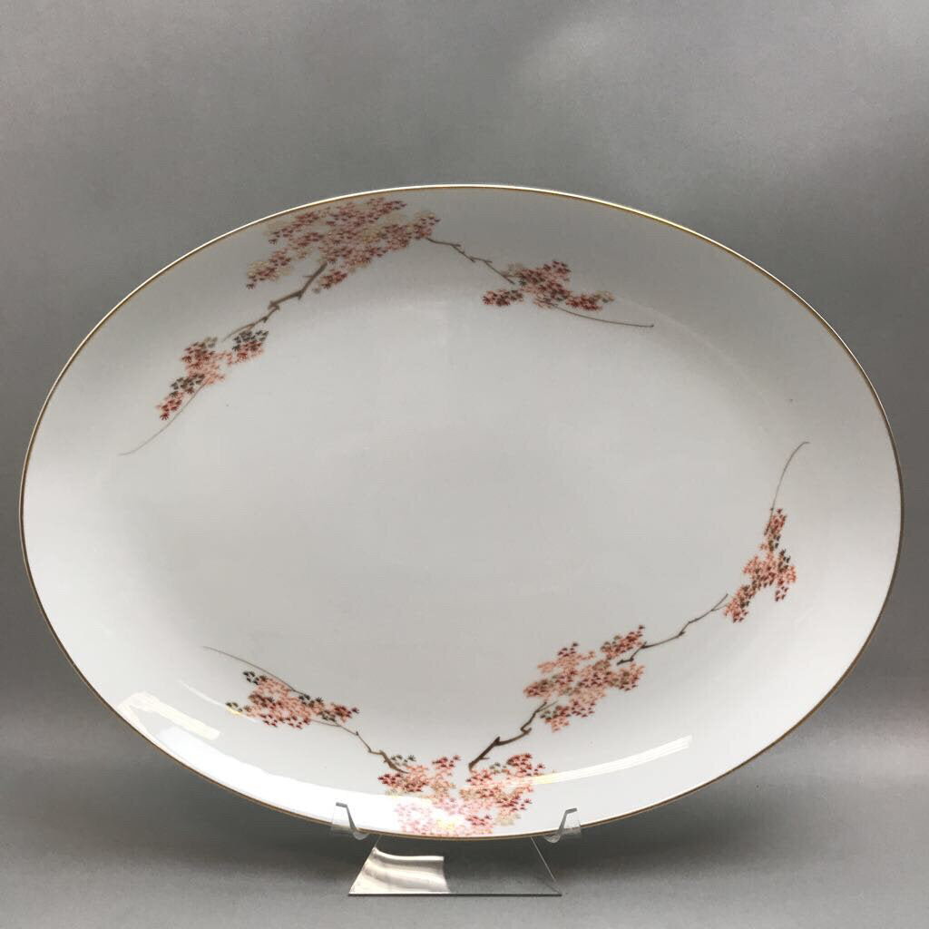 Fukagawa Arita Large Gold Maple Leaf 905 Hand Painted PlatterJapan (*16.5