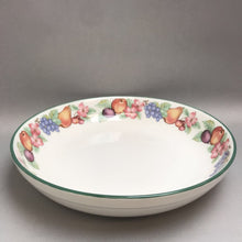 Load image into Gallery viewer, Epoch Market Day Pasta Bowl with Fruit Green Trim E801 (12&quot;)
