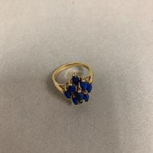 Load image into Gallery viewer, Vintage Gold Vermeil Sterling Lapis Lazuli Ring sz 8.5
