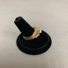 Load image into Gallery viewer, 14K Gold Cubic Zirconia Attached Engagement Wedding Ring Set sz 8 (7.0g)
