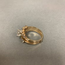 Load image into Gallery viewer, 14K Gold Cubic Zirconia Attached Engagement Wedding Ring Set sz 8 (7.0g)
