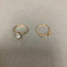 Load image into Gallery viewer, 14K Gold Cubic Zirconia Engagement Wedding Ring Set sz 8 (4.6g)
