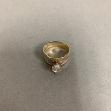 Load image into Gallery viewer, 10K Yellow &amp; White Gold Cubic Zirconia Engagement Ring sz 8 (4.6g)
