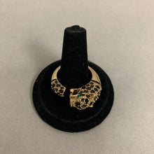 Load image into Gallery viewer, Vintage Avon Goldtone Rhinestone Enamel Leopard Ring sz 10
