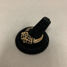 Load image into Gallery viewer, Vintage Avon Goldtone Rhinestone Enamel Leopard Ring sz 10
