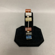 Load image into Gallery viewer, Sterling Multi-Gemstone Satellite Beaded Toggle Bracelet (8.5")
