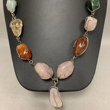 Load image into Gallery viewer, Sterling Wire Wrapped Caged Multi-Gemstone Necklace (26&quot;)
