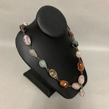 Load image into Gallery viewer, Sterling Wire Wrapped Caged Multi-Gemstone Necklace (26&quot;)
