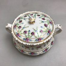 Load image into Gallery viewer, Vintage Old Serving Dish with Lid Victorian Hand Painted Roses (4x6)
