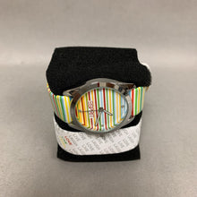 Load image into Gallery viewer, Esprit Live Laugh Love Rainbow Stripe Womens Quartz Watch w/ Interchangeable Band NIB (Needs Battery)
