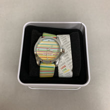 Load image into Gallery viewer, Esprit Live Laugh Love Rainbow Stripe Womens Quartz Watch w/ Interchangeable Band NIB (Needs Battery)
