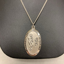 Load image into Gallery viewer, Creed Sterling St Christopher Tennis Medal on 24" Chain
