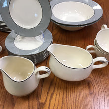 Load image into Gallery viewer, Homer Laughlin Cavalier Eggshell Rimmed 78 Piece Dish Set with Serving Pieces
