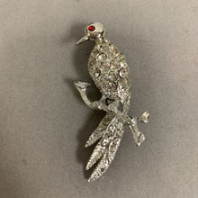 Load image into Gallery viewer, Vintage Bird on Branch Pave Rhinestone Brooch Pin (2.5")

