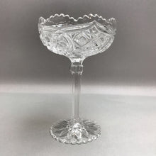 Load image into Gallery viewer, Vintage Clear Glass Compote Sawtooth Rim (8&quot;)
