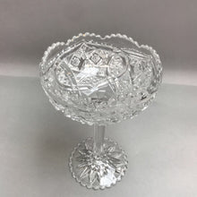 Load image into Gallery viewer, Vintage Clear Glass Compote Sawtooth Rim (8&quot;)
