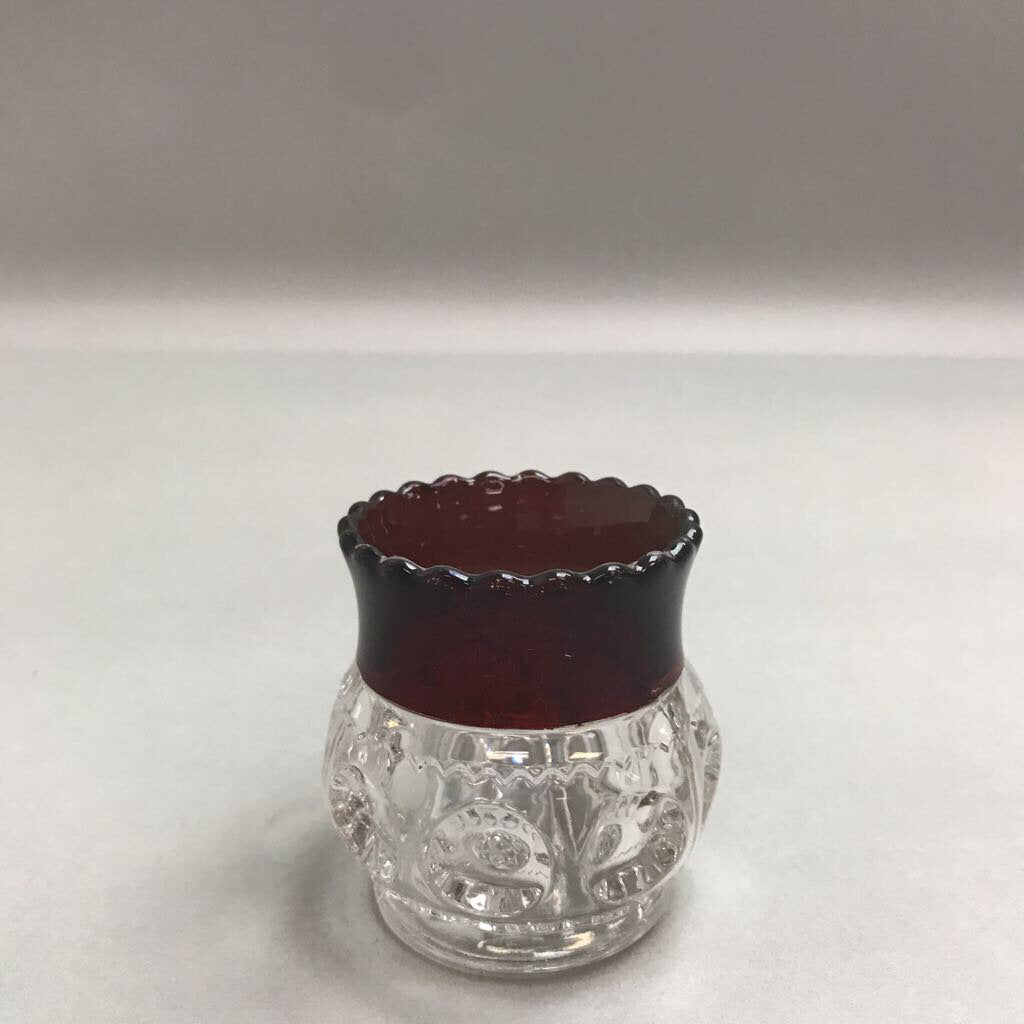 Vintage Ruby Red Glass Toothpick Holder (3in)