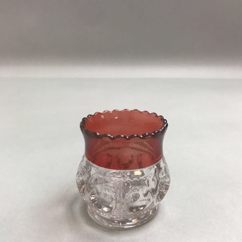 Vintage Ruby Red Glass Toothpick Holder (3in) (As Is)