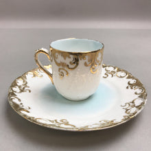 Load image into Gallery viewer, Vintage Gold and White Tea Cup and Saucer
