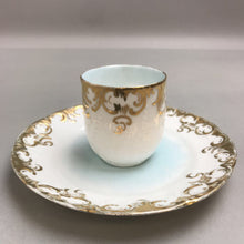 Load image into Gallery viewer, Vintage Gold and White Tea Cup and Saucer
