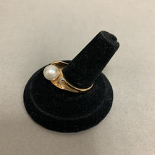 Load image into Gallery viewer, 14K Gold Pearl Diamond Ring sz 8 (4.7g)
