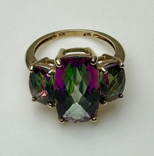 Load image into Gallery viewer, 10K Gold Mystic Topaz Ring sz 6 (4.4g)
