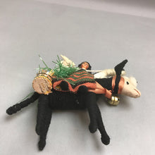 Load image into Gallery viewer, Vintage Folk Art Hand Made Wool Doll on Horseback (7")
