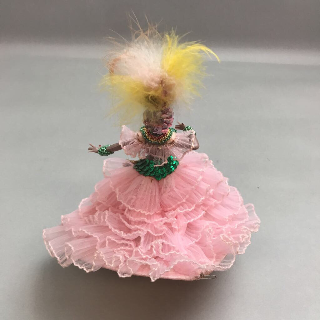 Vintage Brazilian Carnival Dancer Doll In Pink Dress (10