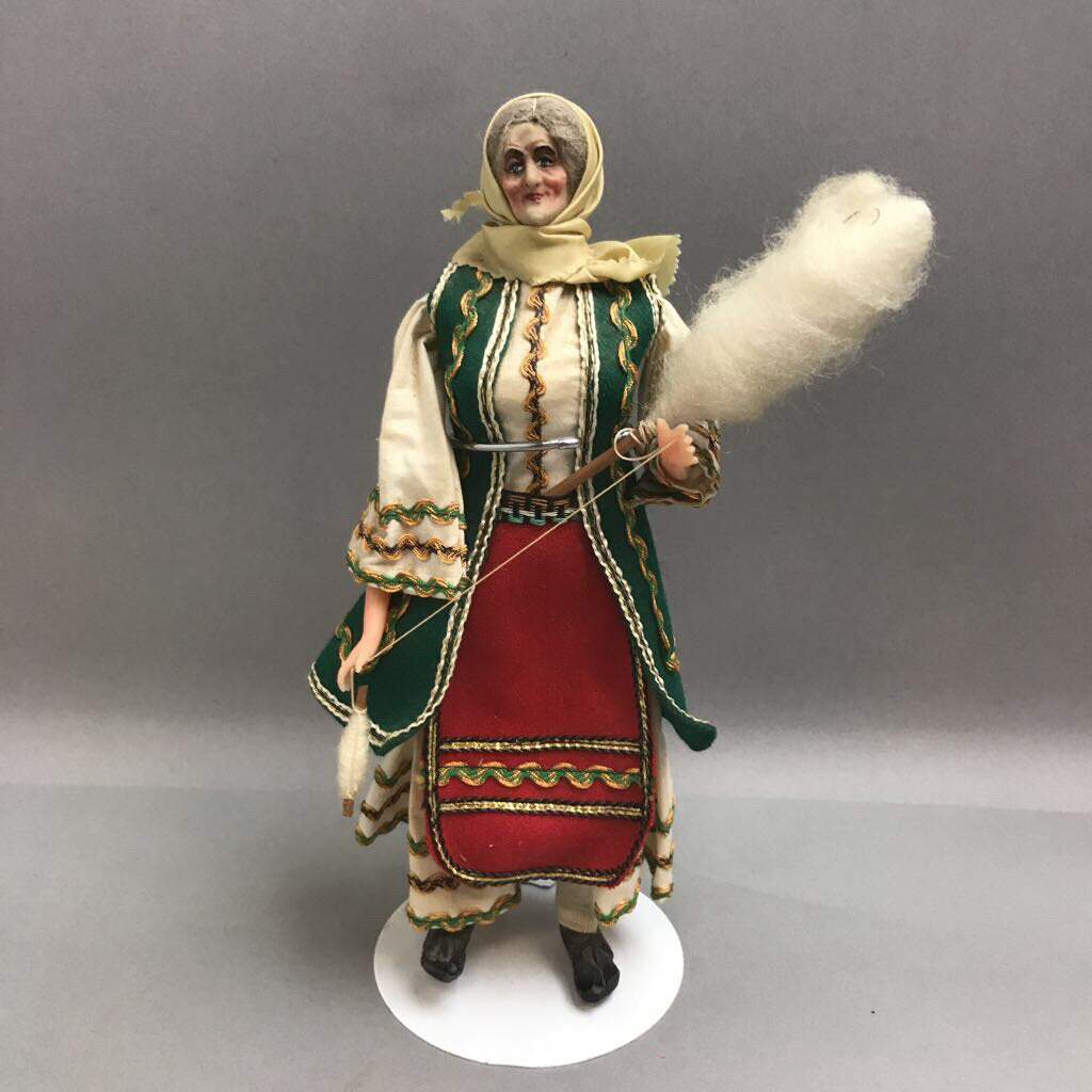 Eastern European Spindle & Wool Doll (12