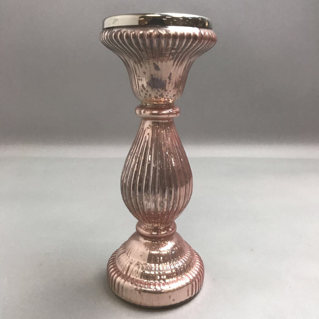 Hudson Pink Glass CAndlestick (10
