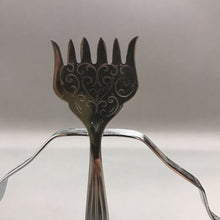 Load image into Gallery viewer, Vintage Chrome and Glass Sea Food Serving Dish Fork Handle English (7")
