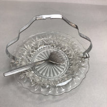 Load image into Gallery viewer, Vintage Chrome and Glass Sea Food Serving Dish Fork Handle English (7")

