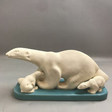 Load image into Gallery viewer, Ceramic Polar Bear with Cubs Statue
