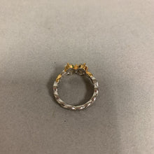 Load image into Gallery viewer, Sterling Gold Plate CZ Butterfly Ring sz 7
