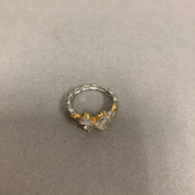 Load image into Gallery viewer, Sterling Gold Plate CZ Butterfly Ring sz 7
